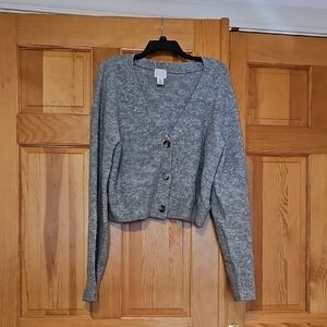 Gray Women's Cardigan Sweater